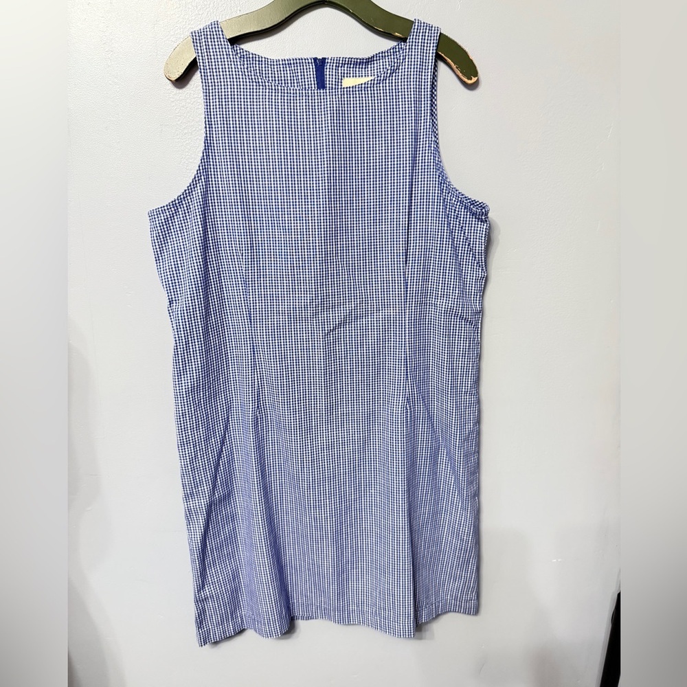 #13)  Original Ty Wear 100% Cotton Blue/White Checkered Midi Dress